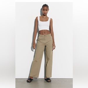 Zara cotton tan pants